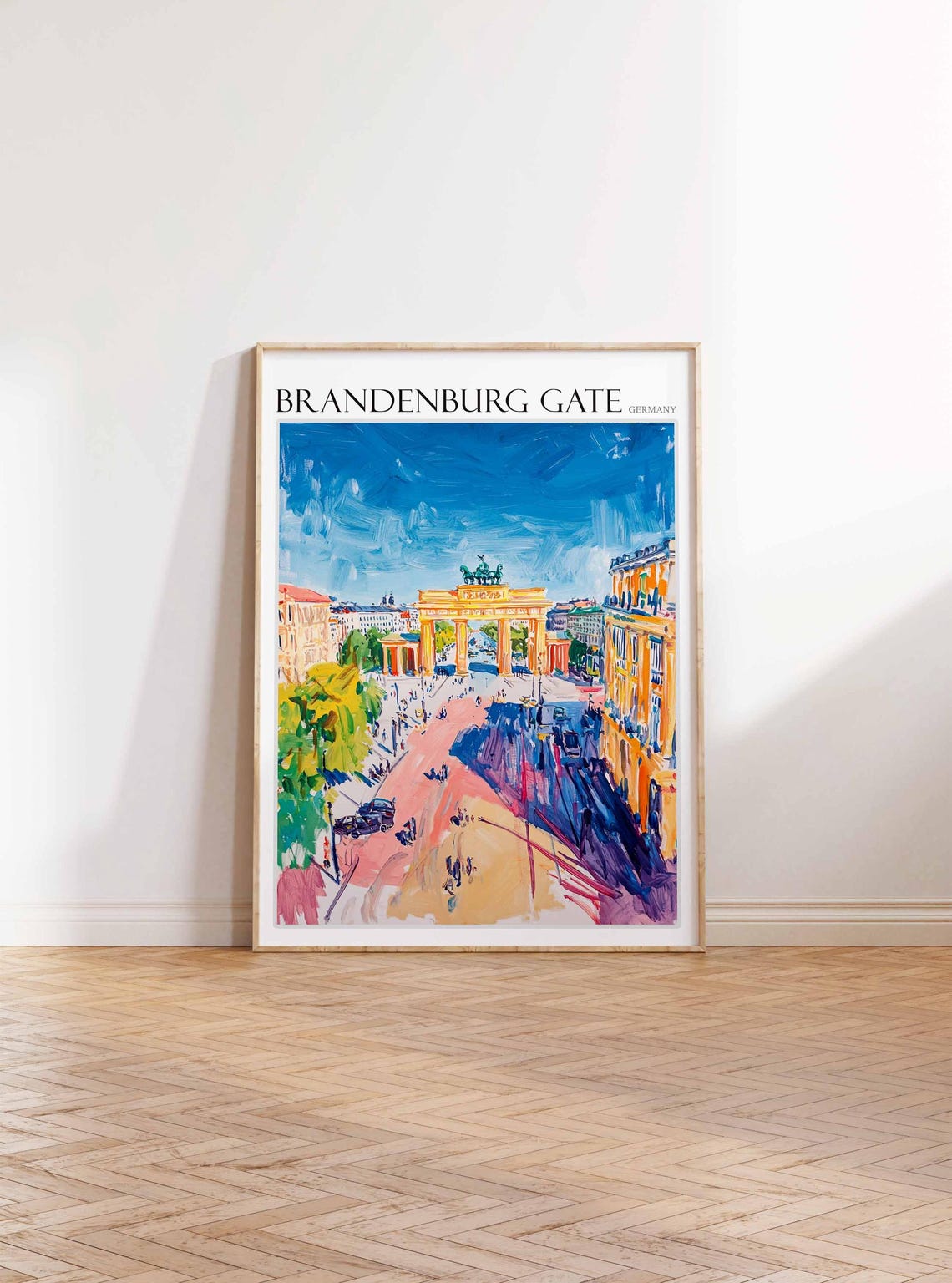 Brandenburg Gate Pariser Platz Aerial View Colorful City Art Poster - Image 3