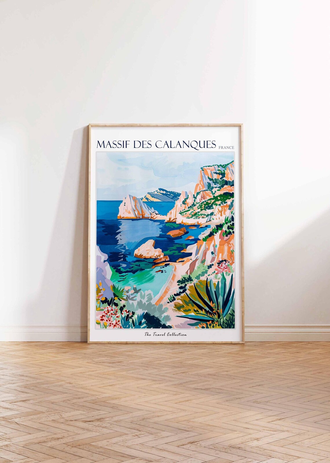 Massif Des Calanques White Cliffs Secluded Cove France Poster - Image 2
