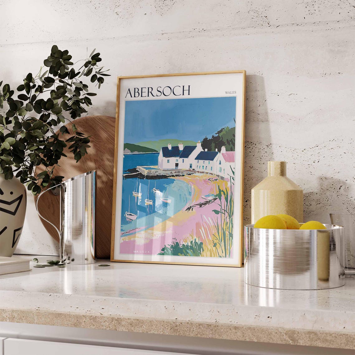 Abersoch Poster Wales Travel Poster Coastal Wall Art Uk Travel Poster Welsh Decor North Wales Poster Welsh Coast Poster Abersoch Art - Image 2
