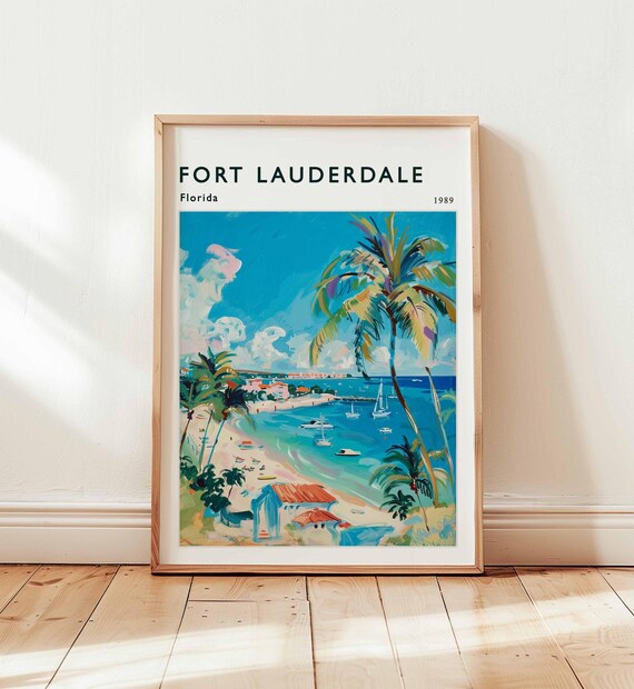 Fort Lauderdale Florida Sailboats Palm Beach Houses Travel Poster