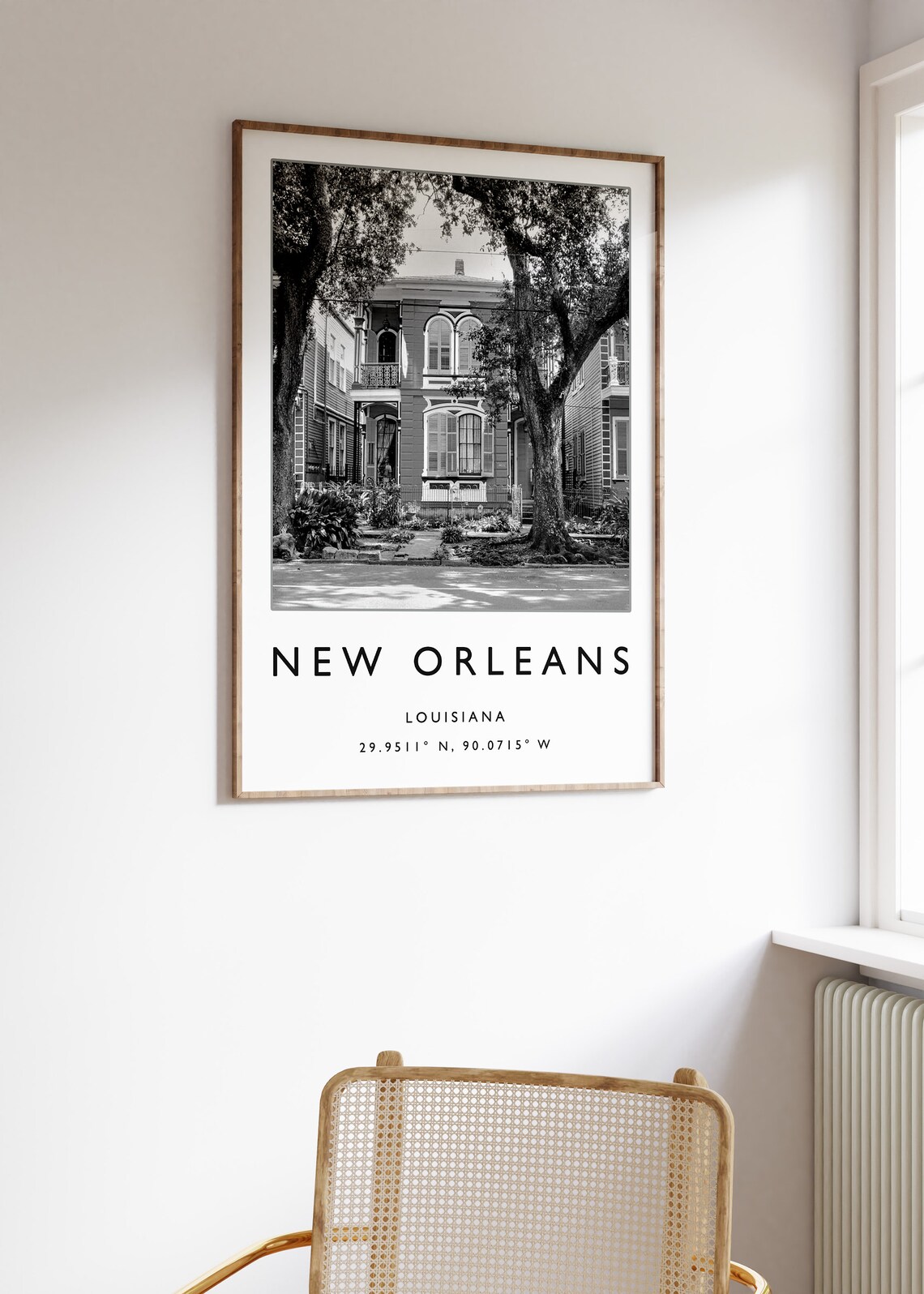 New Orleans Louisiana Historic House Black White Photo Travel Poster - Image 3