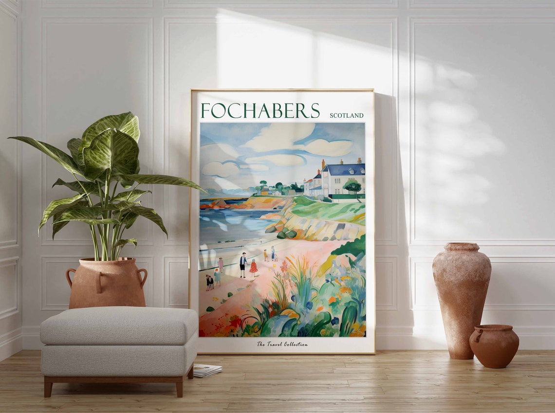 Fochabers Poster Fochabers Travel Print Scotland Travel Poster Scottish Decor Tropical Decor Sea Print Fochabers Gift - Image 3