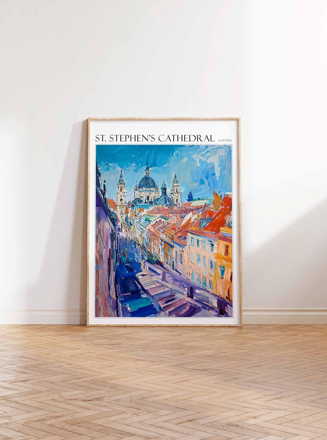 St. Stephen's Cathedral Impressionist Street Art Travel Poster Austria - Image 2