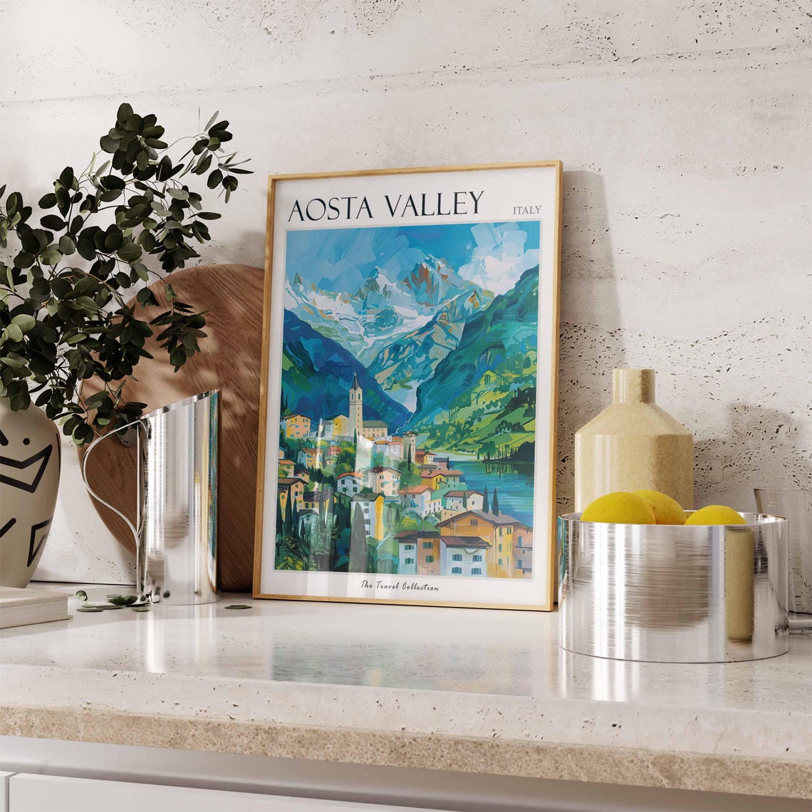 Aosta Valley Poster Aosta Valley Travel Print Italy Wall Art Italian Travel Print Italian Decor Aosta Valley Gift Italian Gift - Image 2
