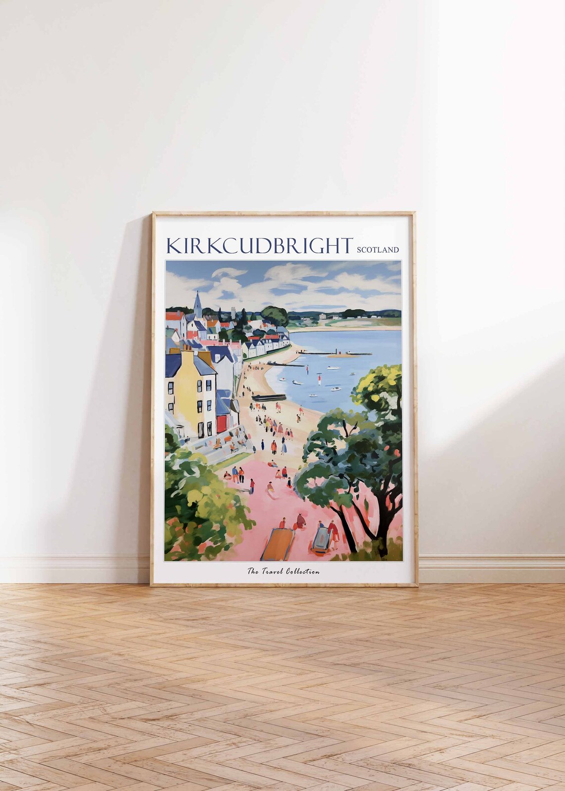 Kirkcudbright Scotland Beach Town Church Colorful Travel Poster - Image 2