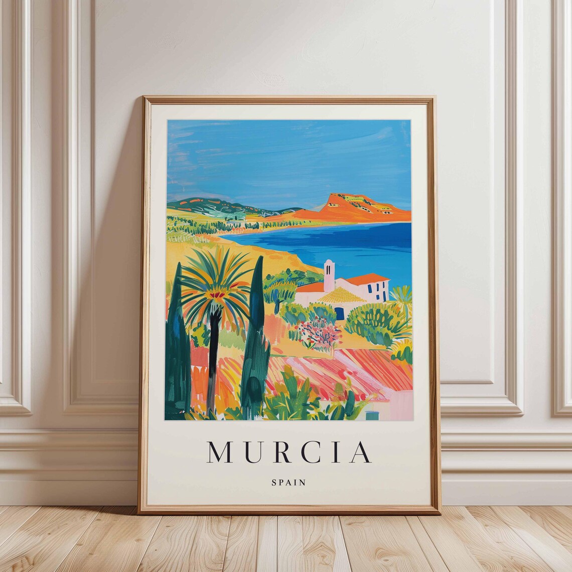 Murcia Spain Countryside Villa Palms Bay Scenic Travel Poster - Image 3