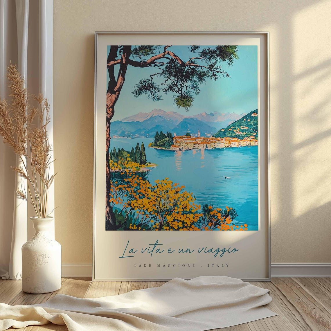 Lake Maggiore Poster Italian Travel Print Lake Maggiore Travel Art Lake Maggiore Wall Art Italy Art Italy Travel Decor Travel Gift - Image 2