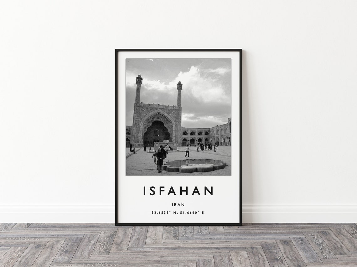 Isfahan Travel Print Isfahan Travel Poster Iran Travel Print Middle East Travel Art Travel Poster Black And White Travel Gift - Image 3