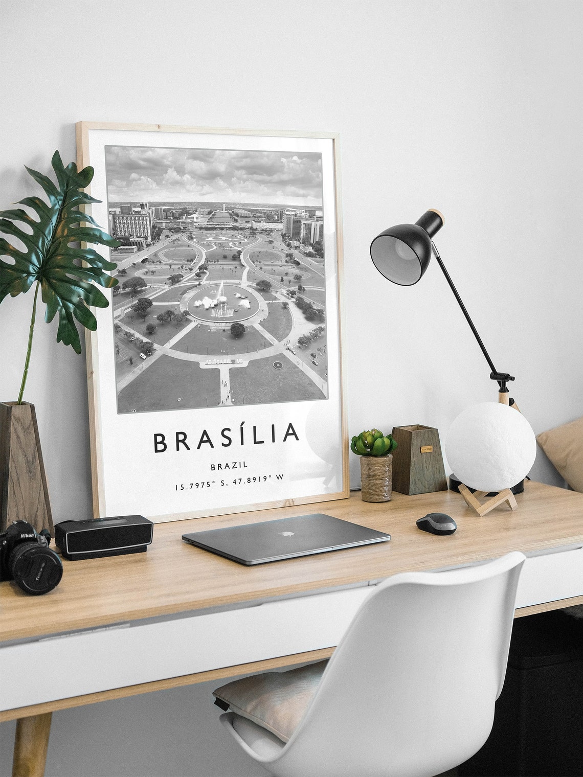 Brasilia Brazil Travel Print Brasilia Travel Poster Brazil Travel Print South America Travel Poster Travel Gift Black And White Print - Image 3