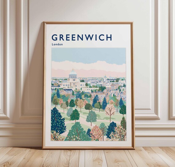 Greenwich London Royal Observatory Park View Autumn Travel Poster