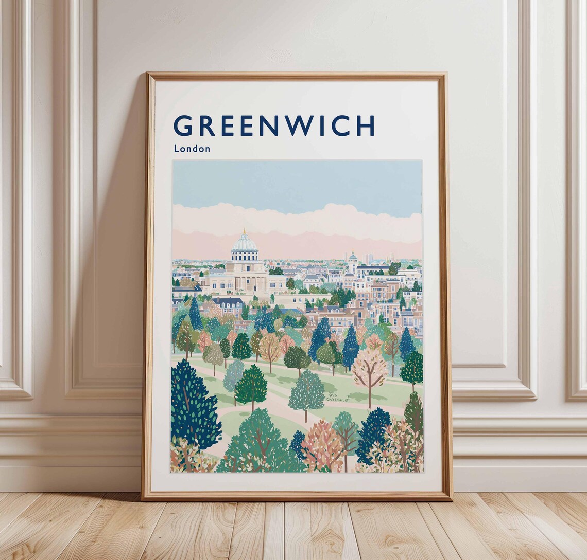 Greenwich London Royal Observatory Park View Autumn Travel Poster