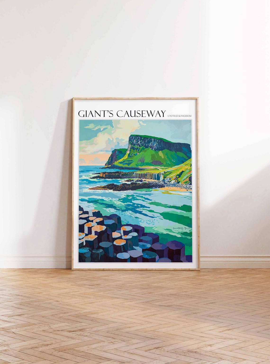 Giants Causeway Poster England Travel Print Giants Causeway Travel Art Giants Causeway Wall Art England Travel Giants Causeway Art - Image 3