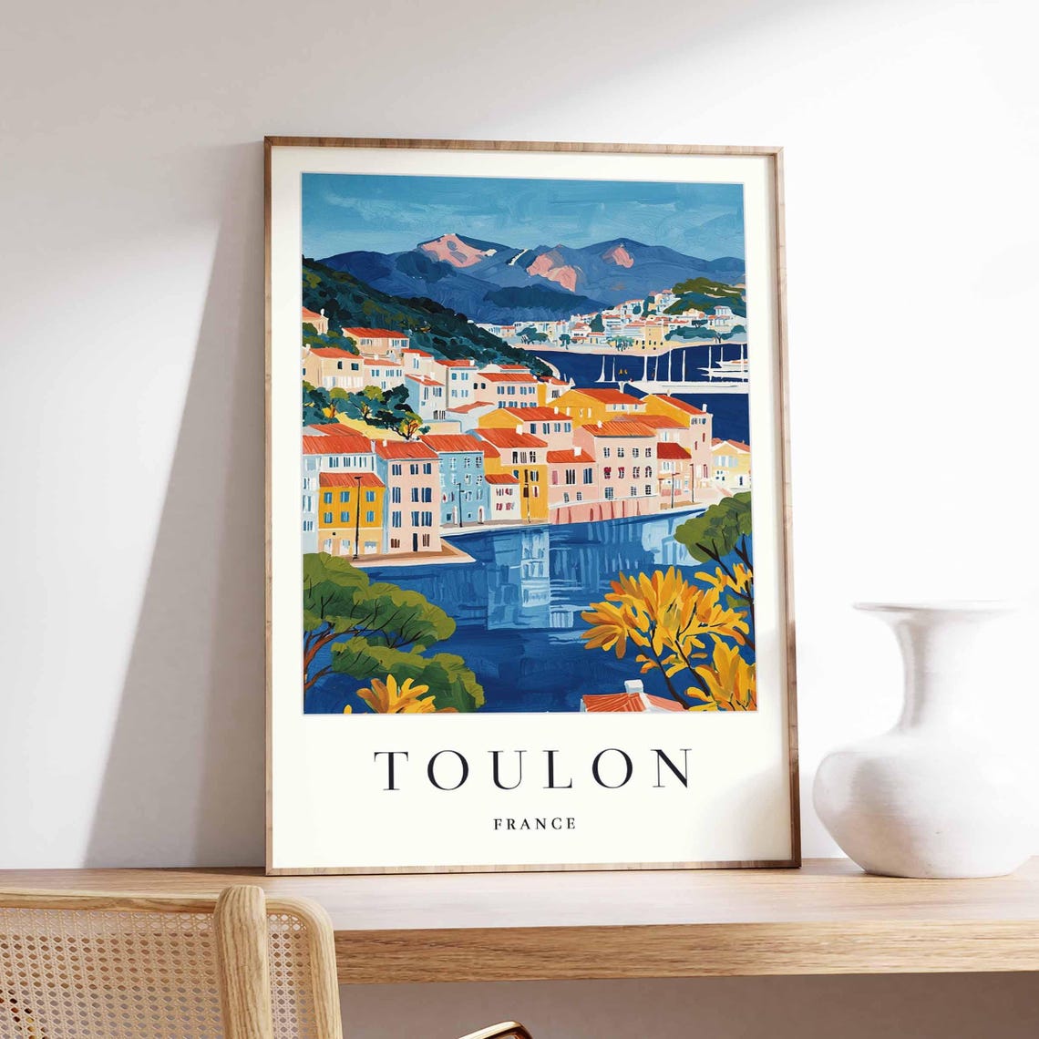 Toulon Poster France Travel Print French Decor Europe European Wall Art City Gift