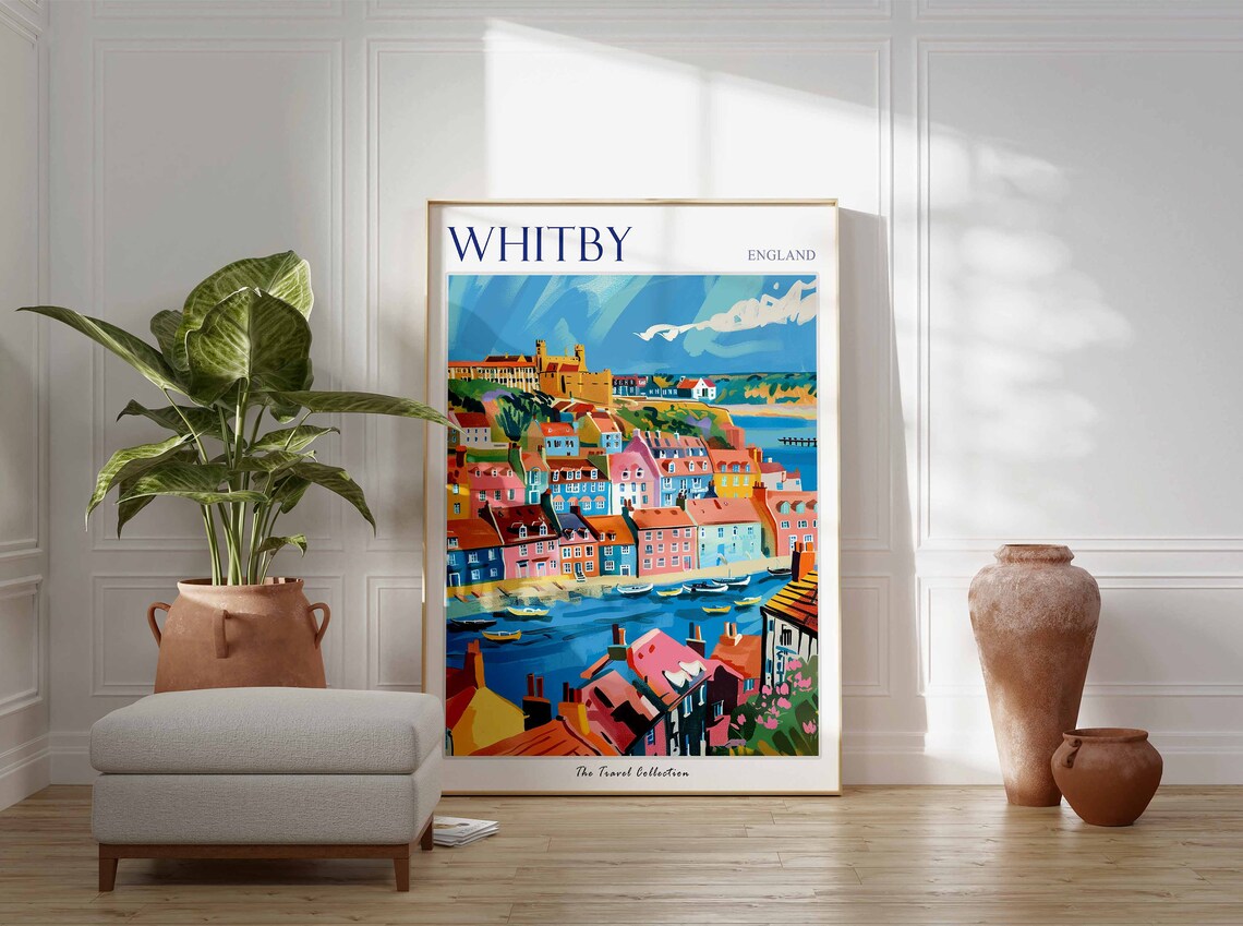 Whitby Travel Poster, British Coastal Decor - Image 2