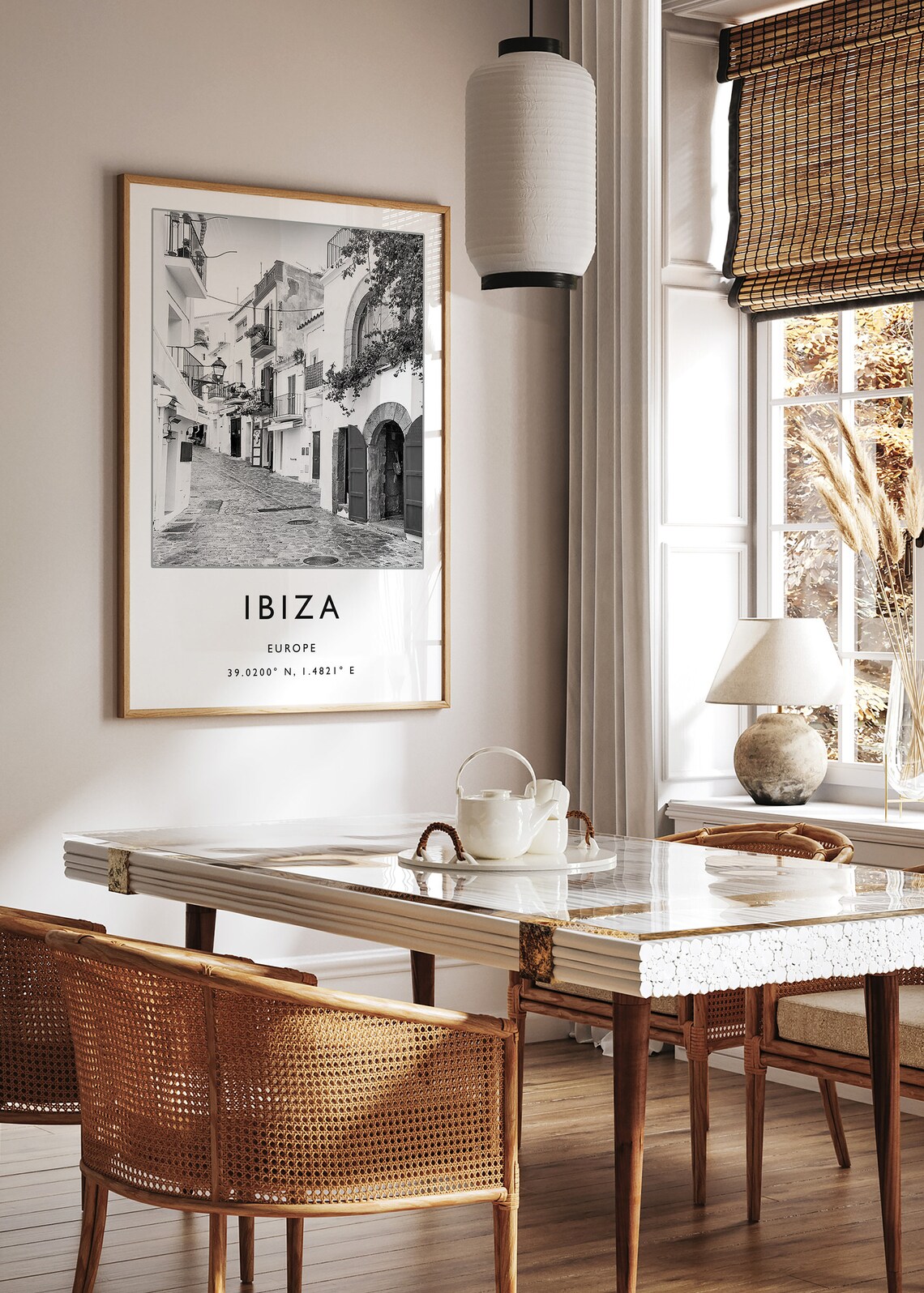 Ibiza Black and White Travel Poster, Spain Art - Image 3