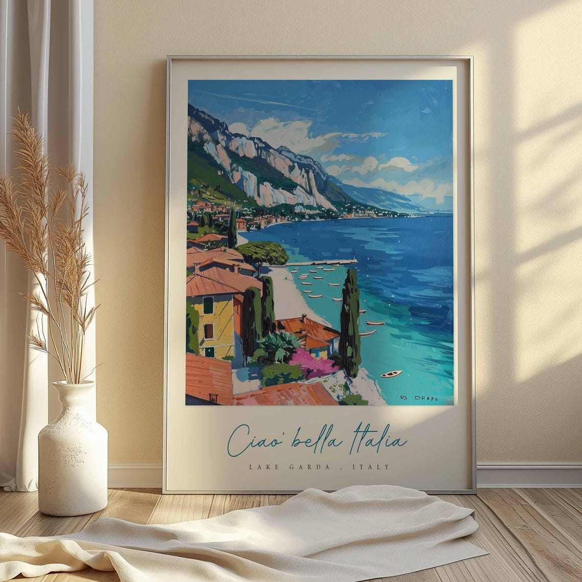 Lake Garda Poster Italian Travel Print Lake Garda Travel Art Lake Garda Wall Art Italy Art Italy Travel Decor Italian Travel Gift - Image 2
