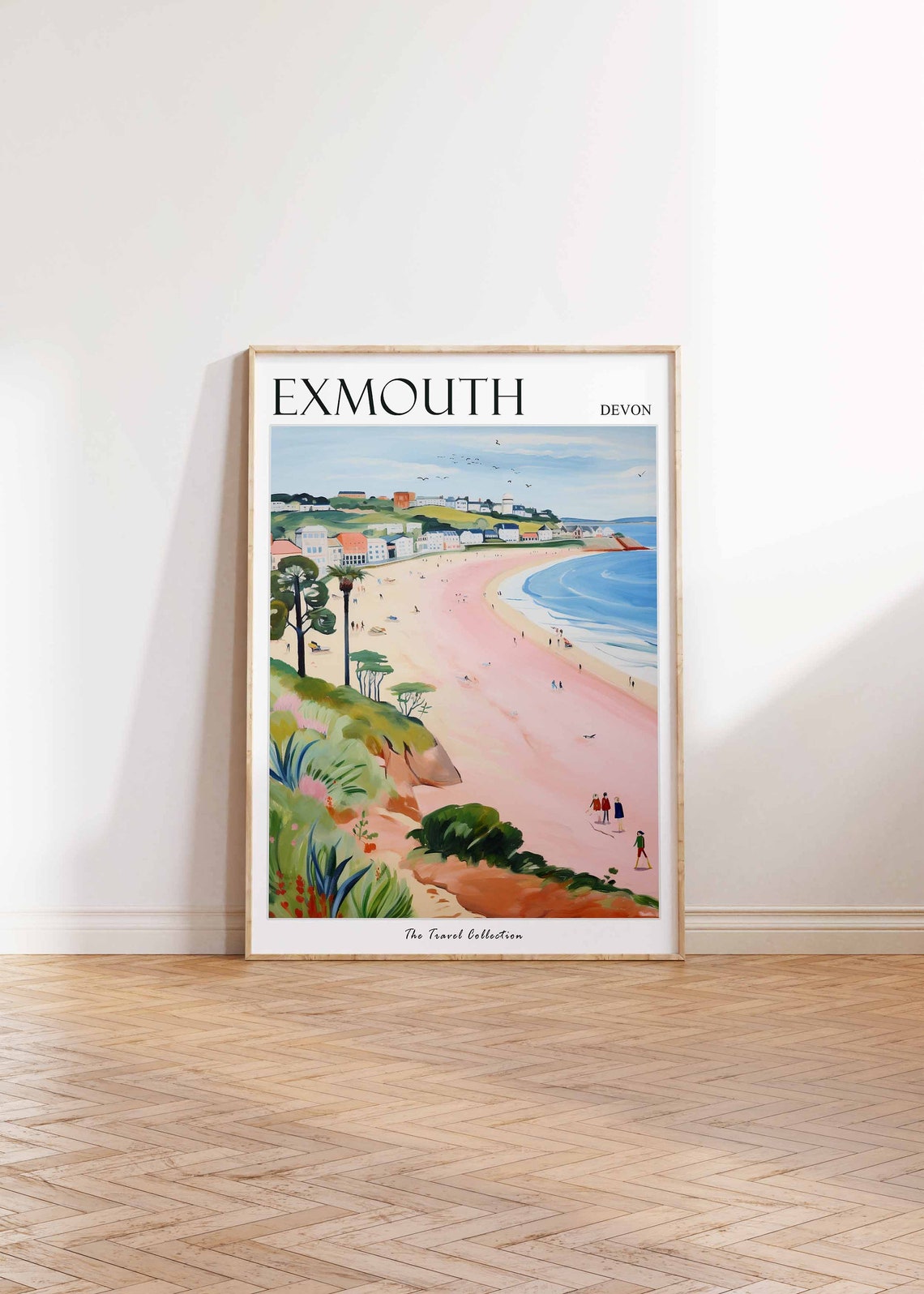 Exmouth Devon Pink Sand Bay Cliff Path Seaside Beach Travel Poster - Image 2