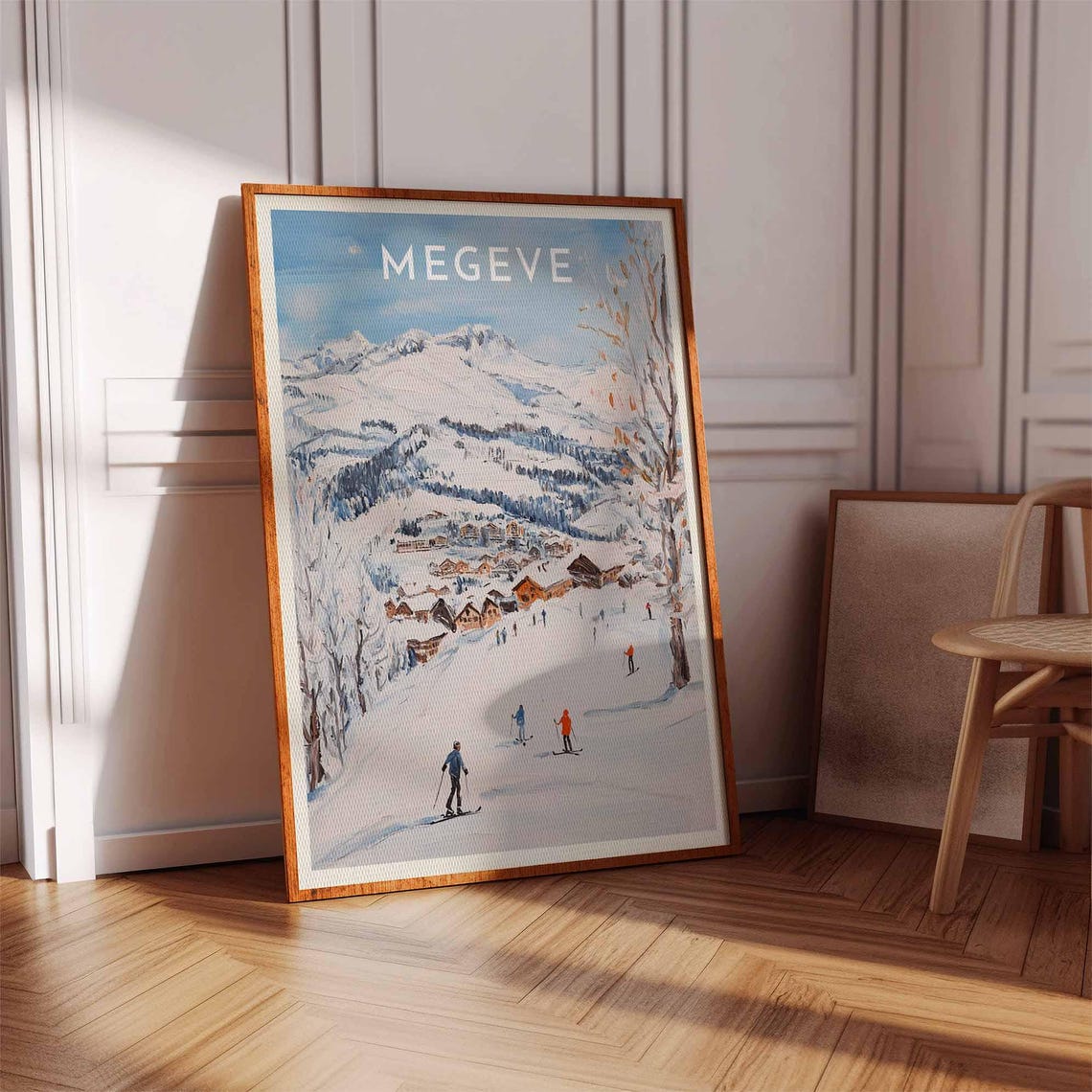 Skiing Travel Poster Megve Ski Print France Travel Print Skiing Art Skiing Print Winter Sport Art Ski Gift - Image 3