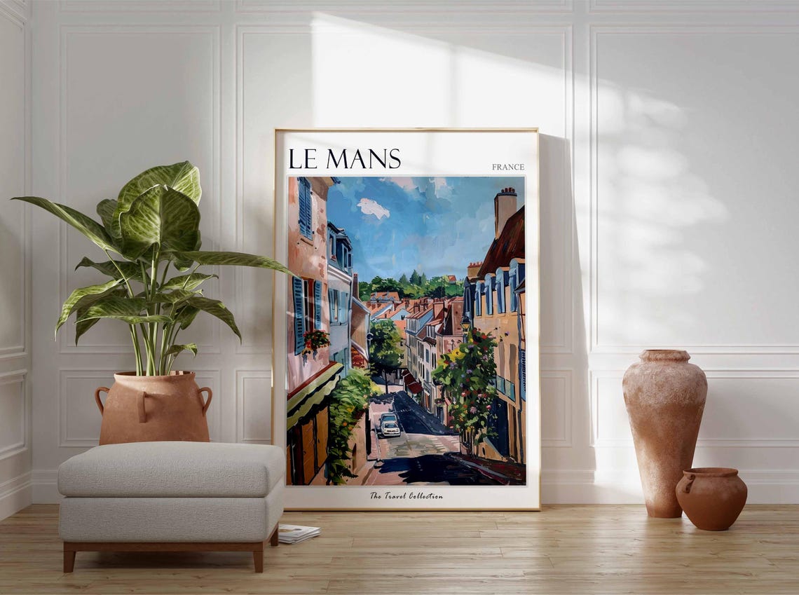 Le Mans Poster France Travel Print French Decor Europe Travel Poster European Wall Art City Print Le Mans Gift Le Mans Travel Poster - Image 3