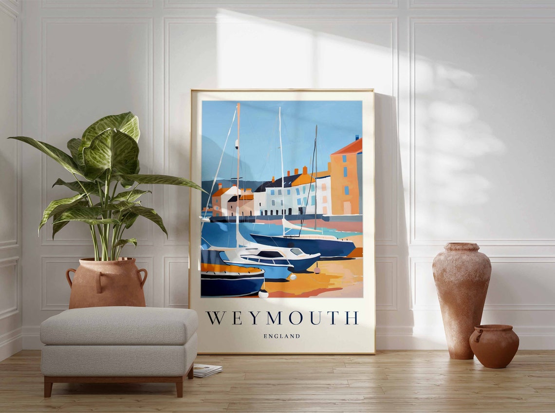 Weymouth Poster Weymouth Travel Print England Wall Art British Travel Print United Kingdom Decor Weymouth Gift Weymouth Travel Poster - Image 3