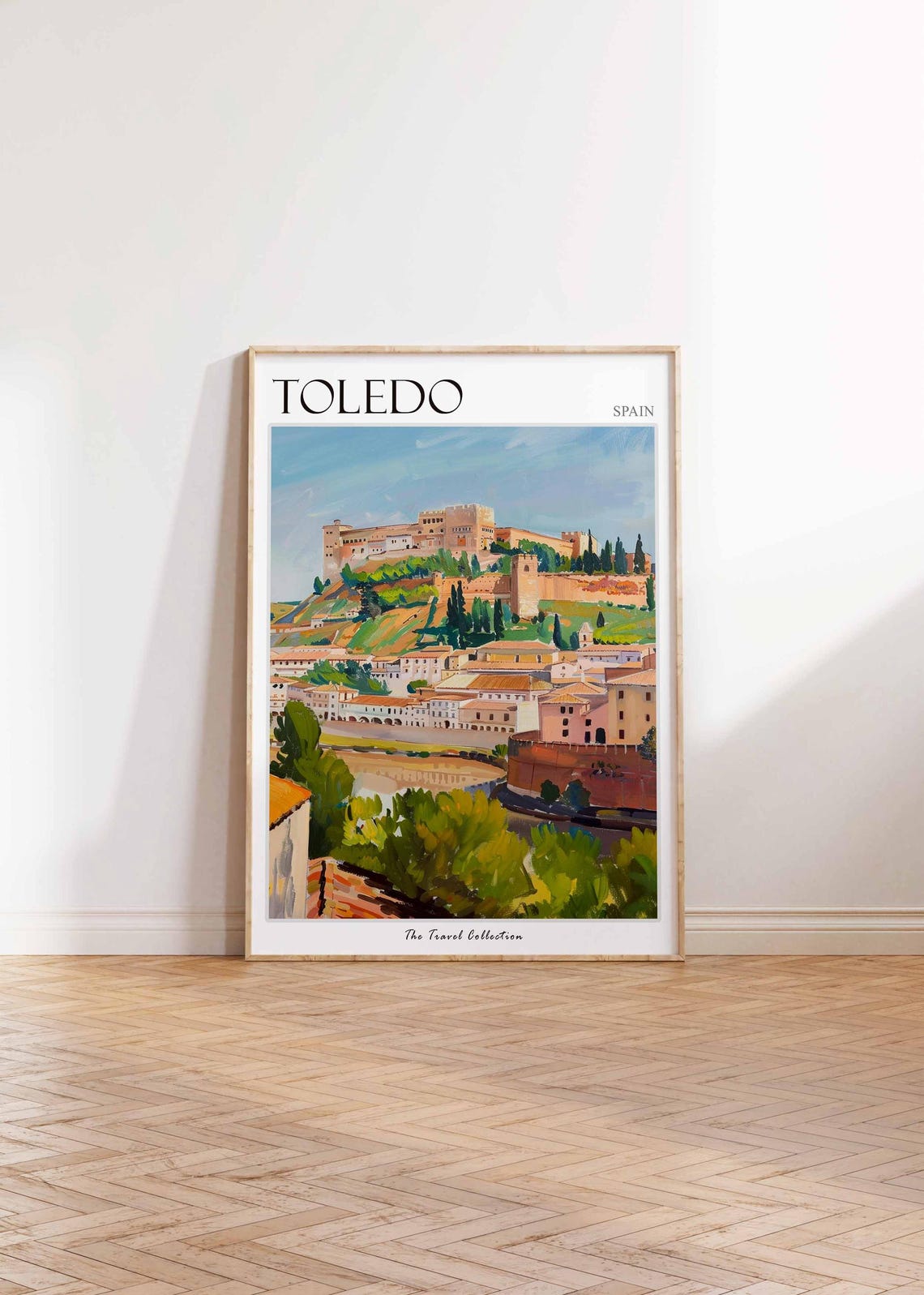 Toledo Spain Hilltop Fortress Old Town River View Art Poster - Image 2