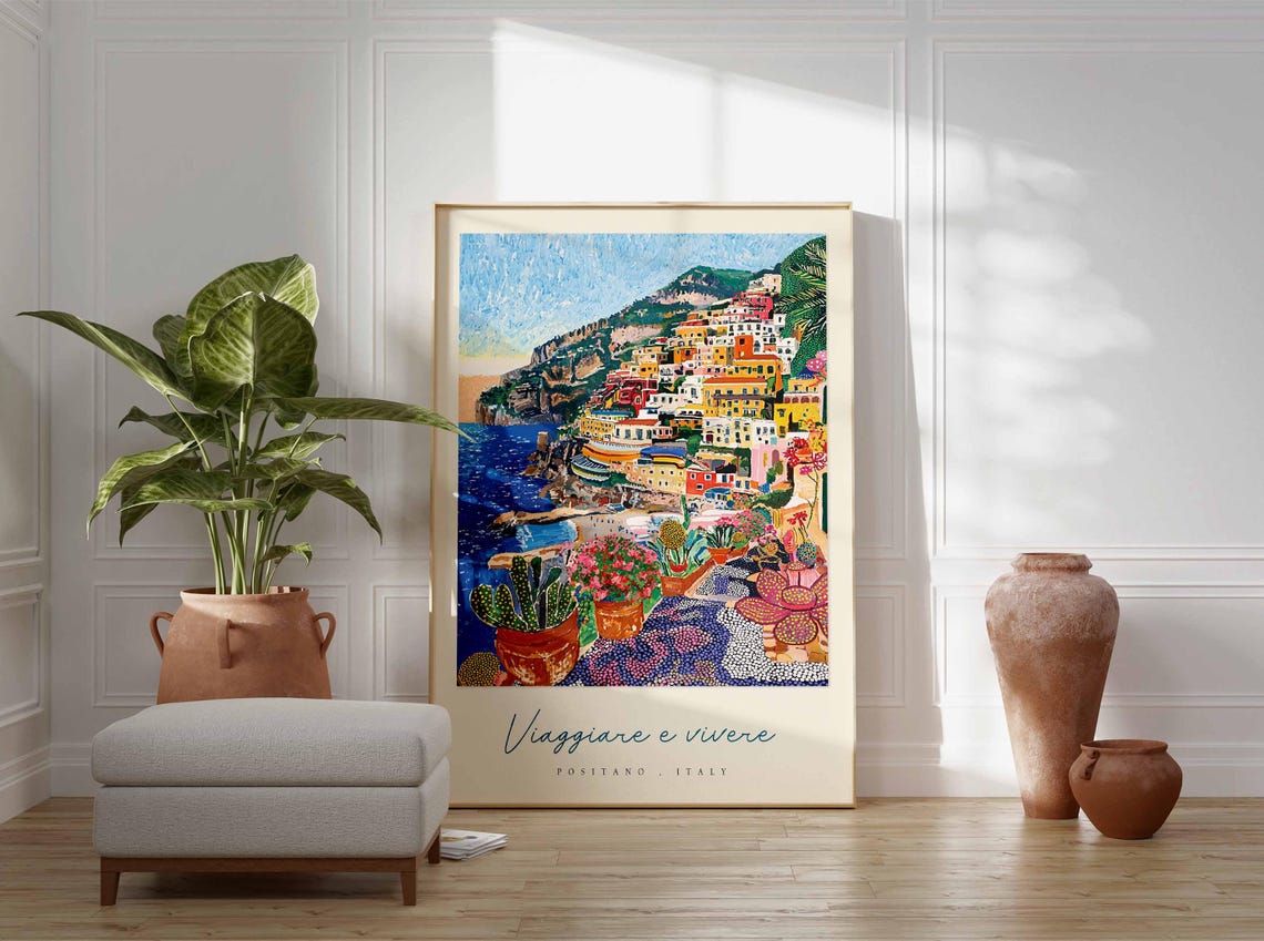 Positano Poster Italian Travel Print Positano Travel Art Positano Wall Art Italy Art Italy Travel Decor Italian Travel Gift - Image 3