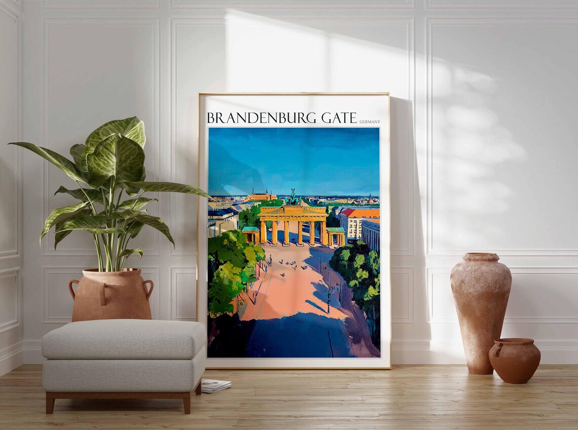 Brandenburg Gate Poster Germany Travel Print Europe Travel Poster European Wall Art Mountain Print Brandenburg Gate Wall Art - Image 2