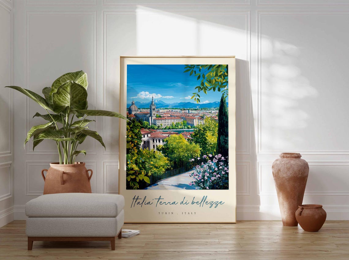 Turin Poster Italian Travel Print Turin Travel Art Turin Wall Art Italy Art Italy Travel Decor Italian Travel Gift - Image 3