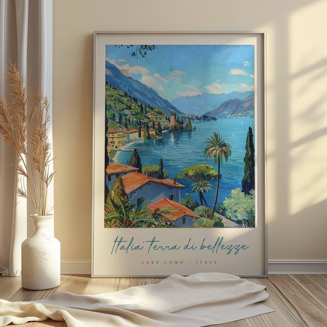 Lake Como Poster Italian Travel Print Lake Como Travel Art Lake Como Wall Art Italy Art Italy Travel Decor Italian Travel Gift - Image 2