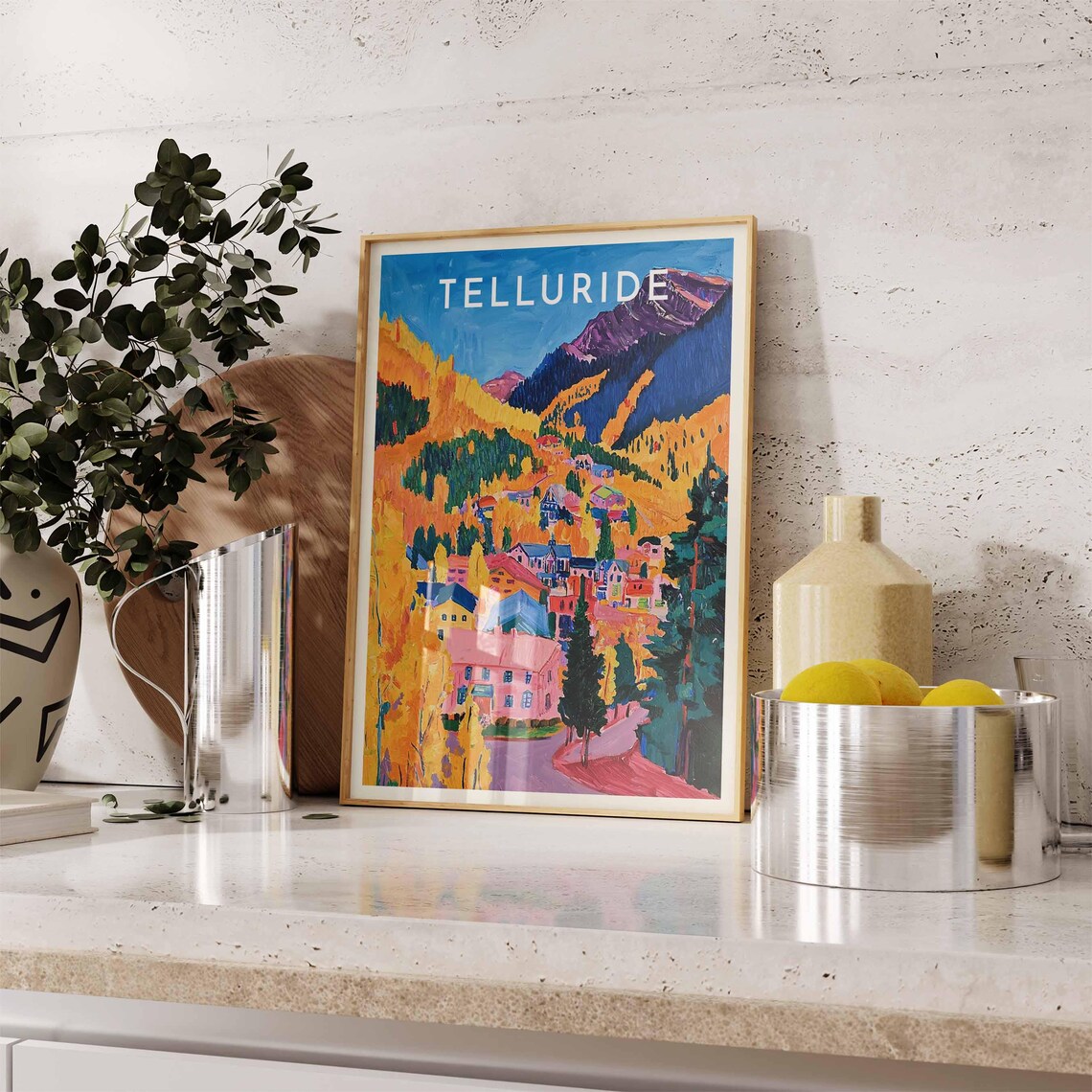 Telluride Golden Autumn Foliage Over the Colorful Town Poster - Image 2