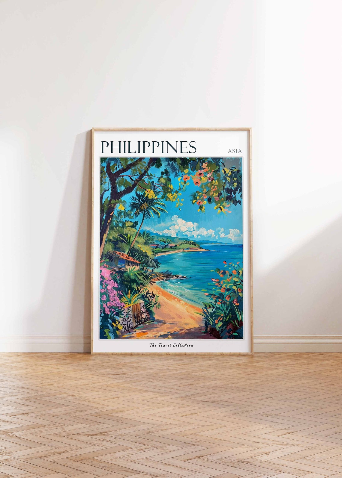 Philippines Tropical Beach Palm Paradise Turquoise Asia Travel Poster - Image 3