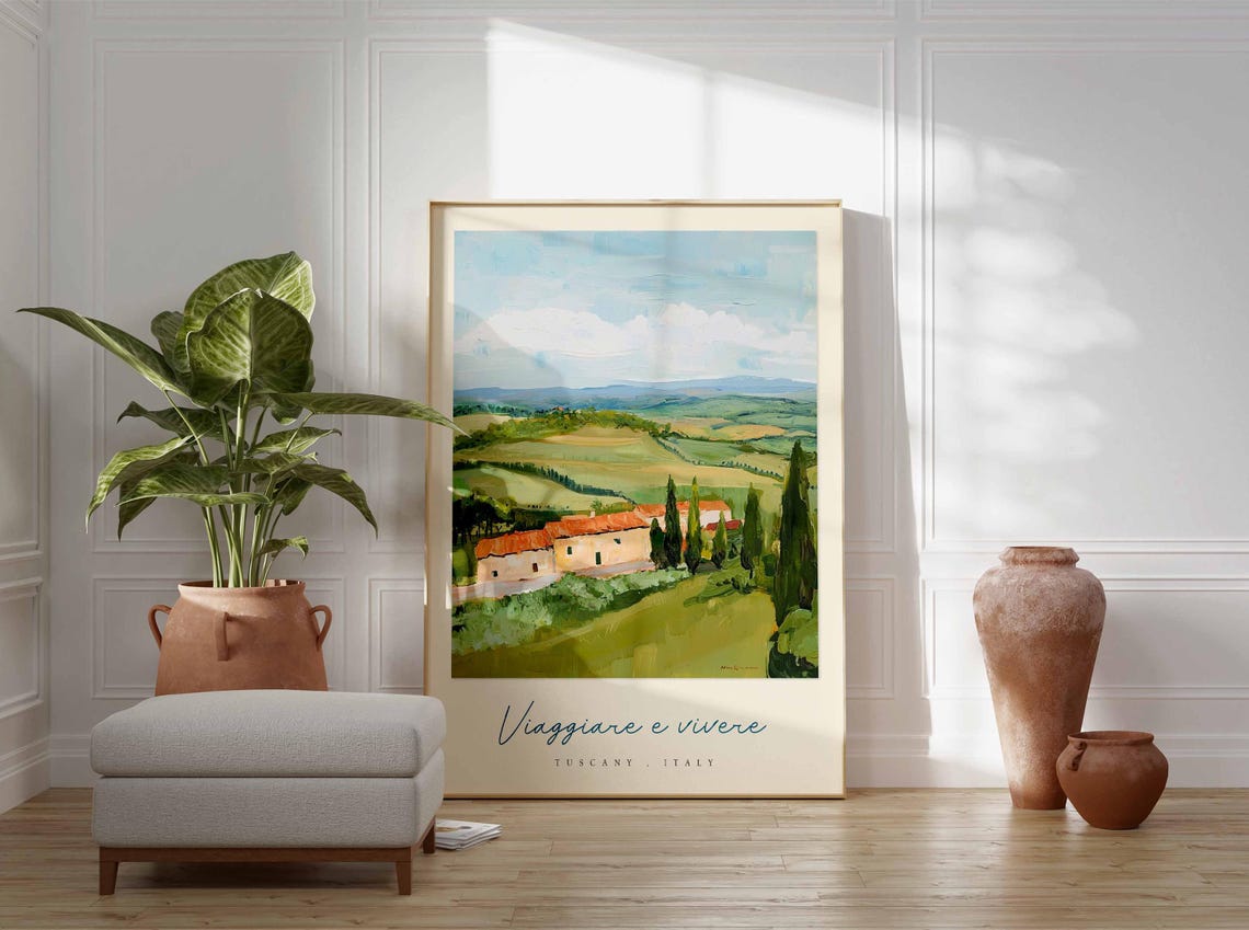Tuscany Poster Italian Travel Print Tuscany Travel Art Tuscany Wall Art Italy Art Italy Travel Decor Italian Travel Gift - Image 3
