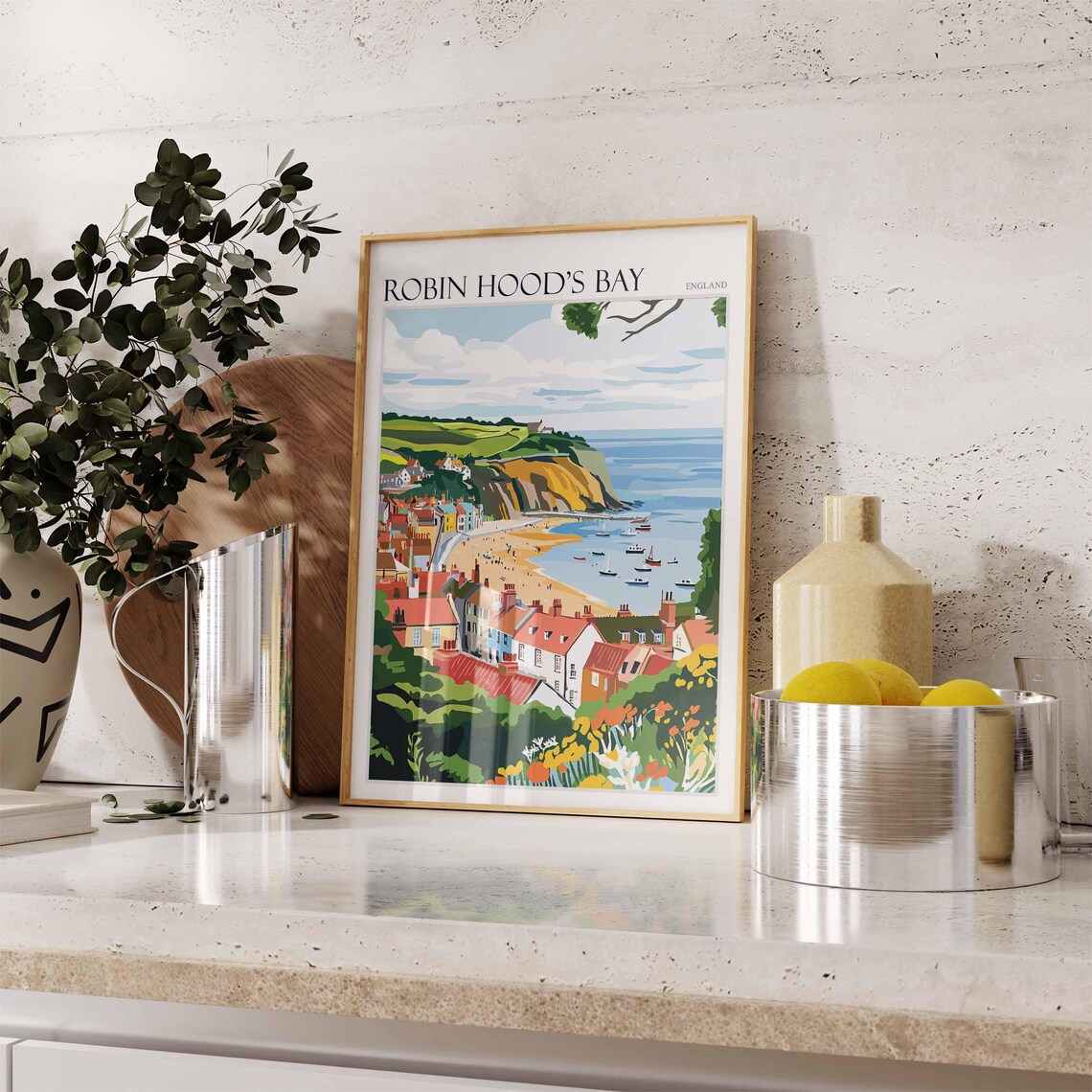 Robin Hoods Bay Travel Poster, Yorkshire Coast - Image 3