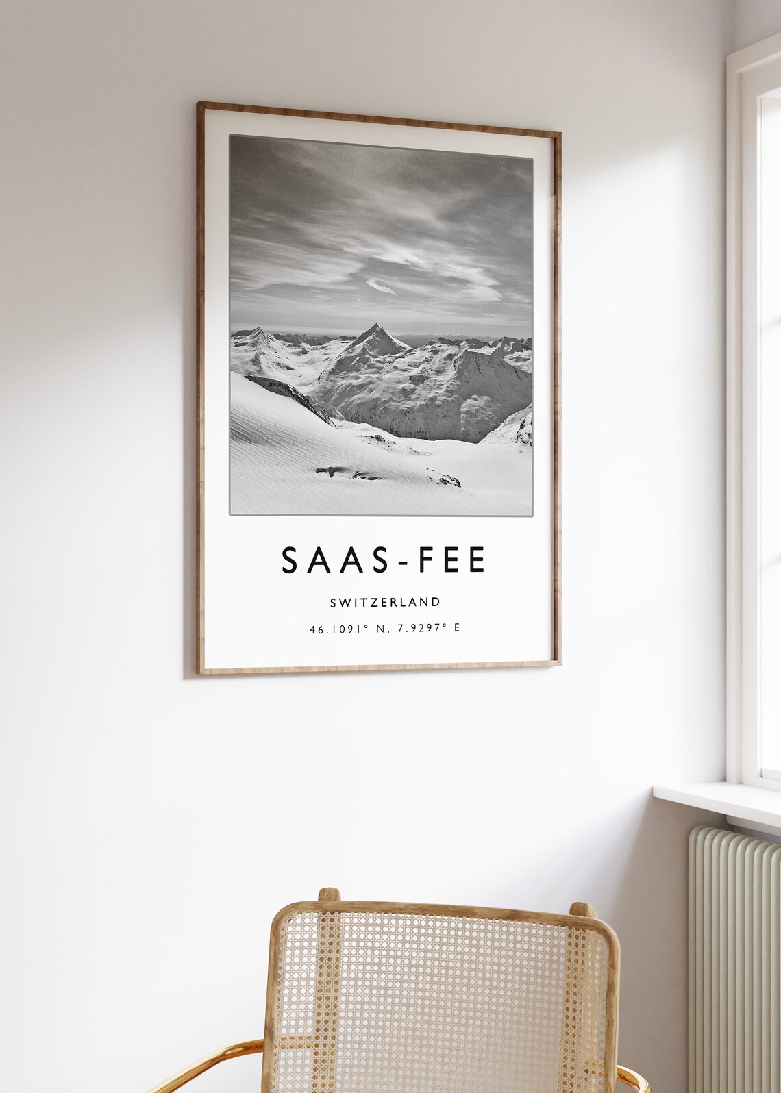 Skiing Travel Poster, Saas Fee Switzerland - Image 3