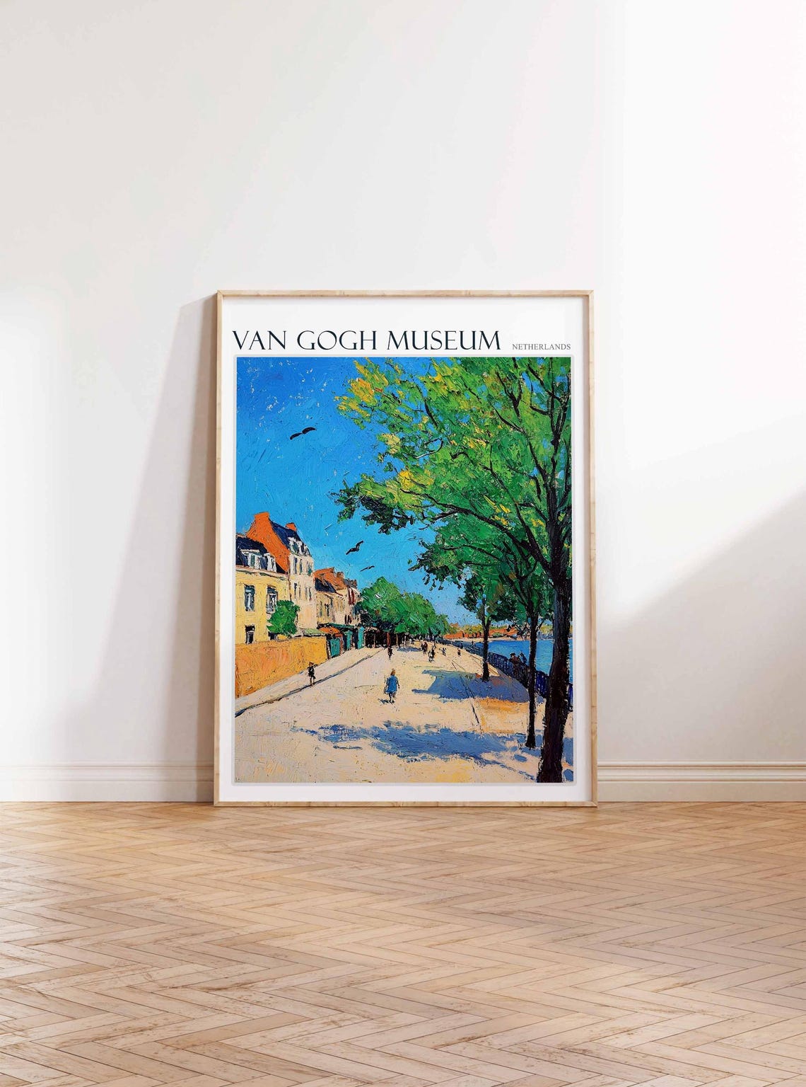 Van Gogh Museum Netherlands Sunny Riverside Promenade Poster - Image 2