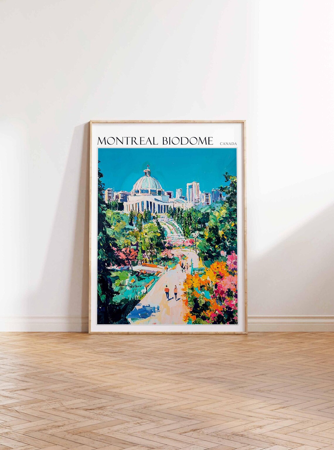 Montreal Biodome Canada Garden Path with City Skyline Travel Poster - Image 4