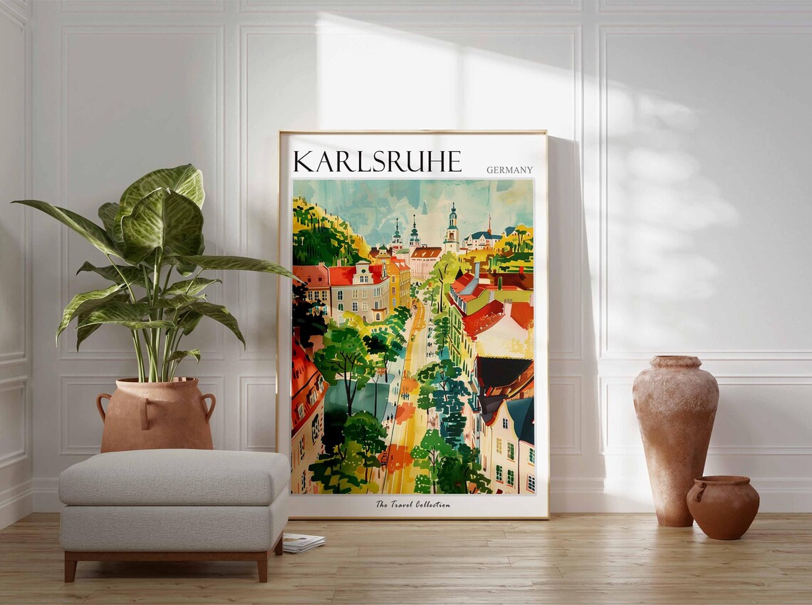 Karlsruhe Poster Germany Travel Print German Decor Europe Travel Poster European Wall Art Karlsruhe Gift Karlsruhe Travel Poster - Image 3