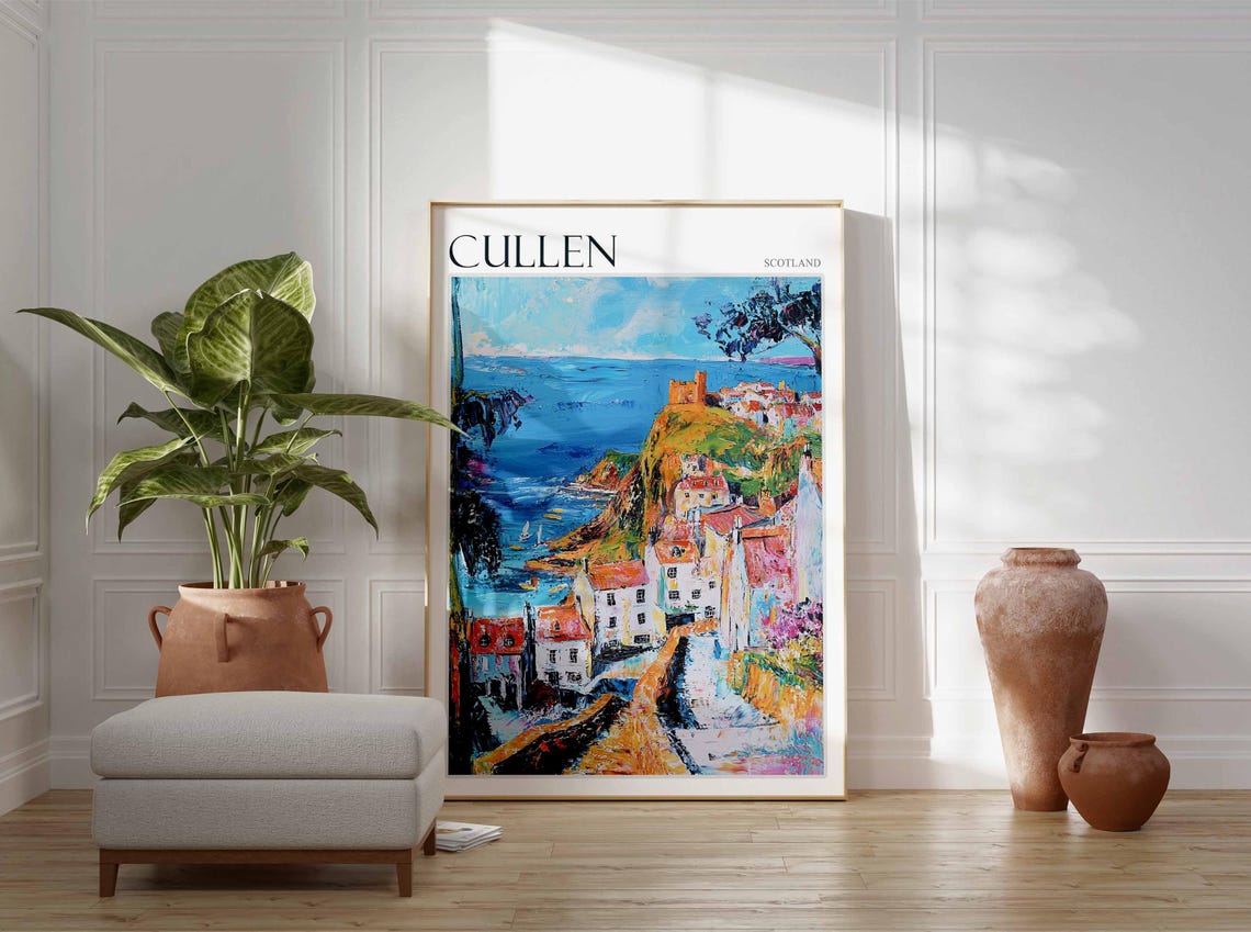 Cullen Scotland Cliffside Lanes Overlooking the Bay Art Poster - Image 3