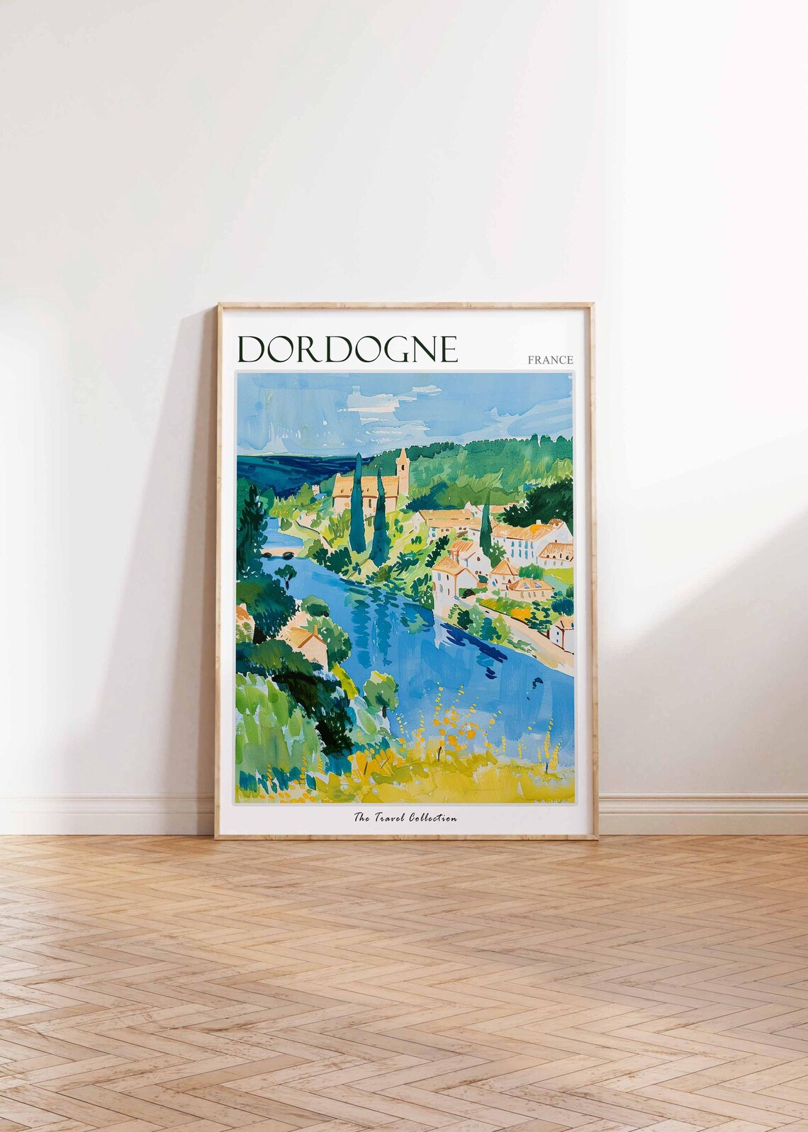 Dordogne France River Village Church Riverside Scene Travel Poster - Image 2