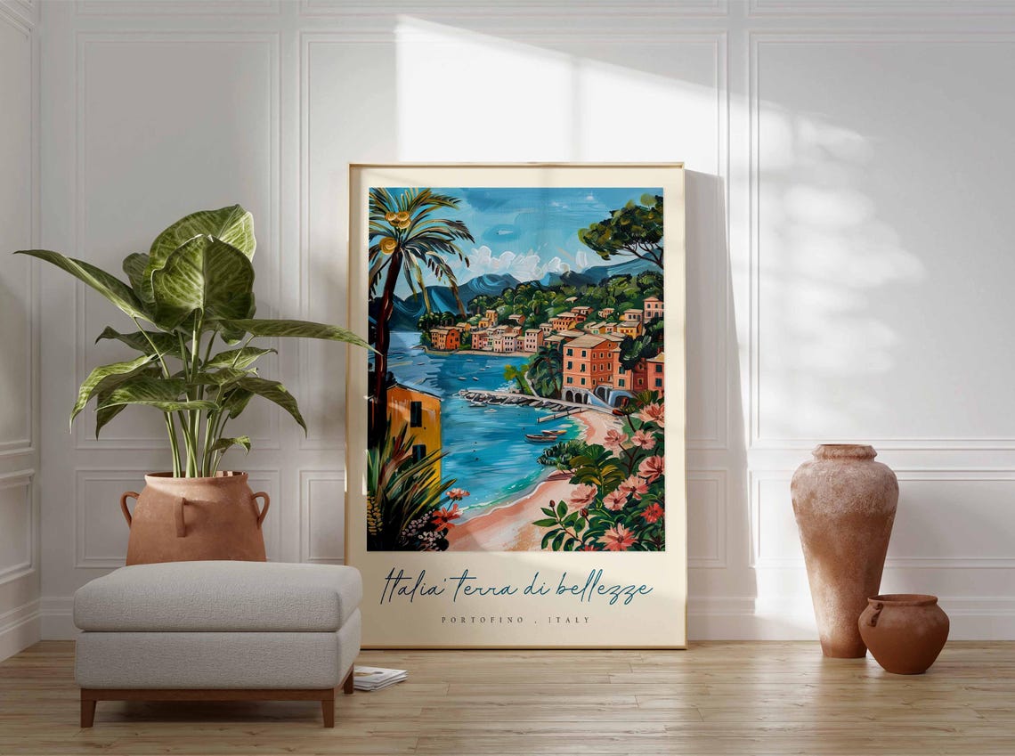Portofino Poster Italian Travel Print Portofino Travel Art Portofino Wall Art Italy Art Italy Travel Decor Italian Travel Gift - Image 3