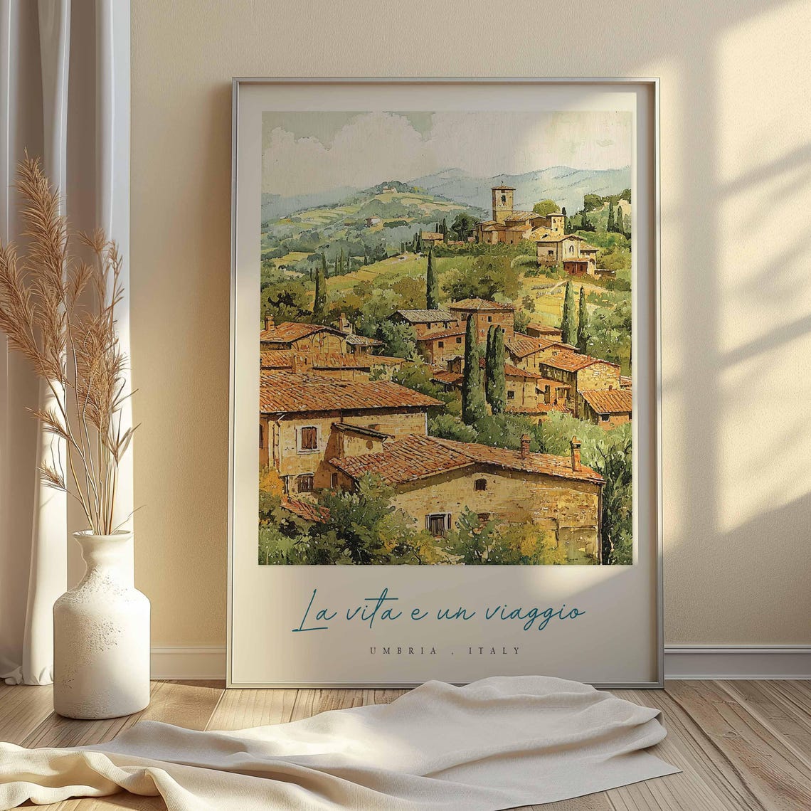 Umbria Poster Italian Travel Print Umbria Travel Art Umbria Wall Art Italy Art Italy Travel Decor Italian Travel Gift - Image 2