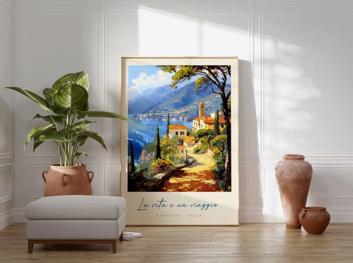 Ravello Poster Italian Travel Print Ravello Travel Art Ravello Wall Art Italy Art Italy Travel Decor Italian Travel Gift - Image 3