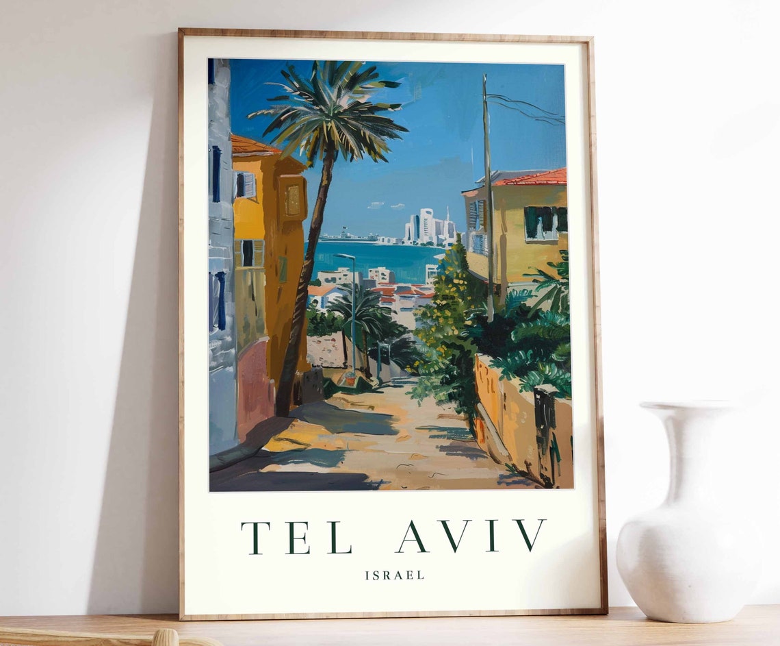 Tel Aviv Poster Tel Aviv Travel Print Israel Wall Art Asian Travel Print Asia Decor City Print Tel Aviv Gift Tel Aviv Travel Poster