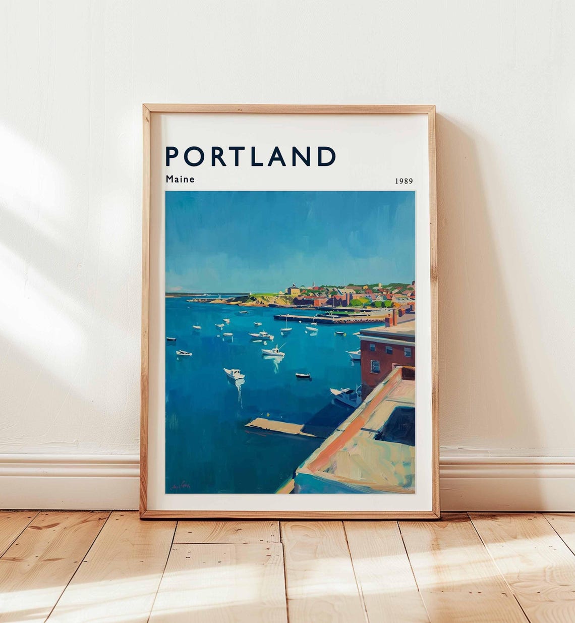Portland Poster Maine Travel Print Usa New England Wall Art Coastal City Decor Portlandtravel Gift Cityscape