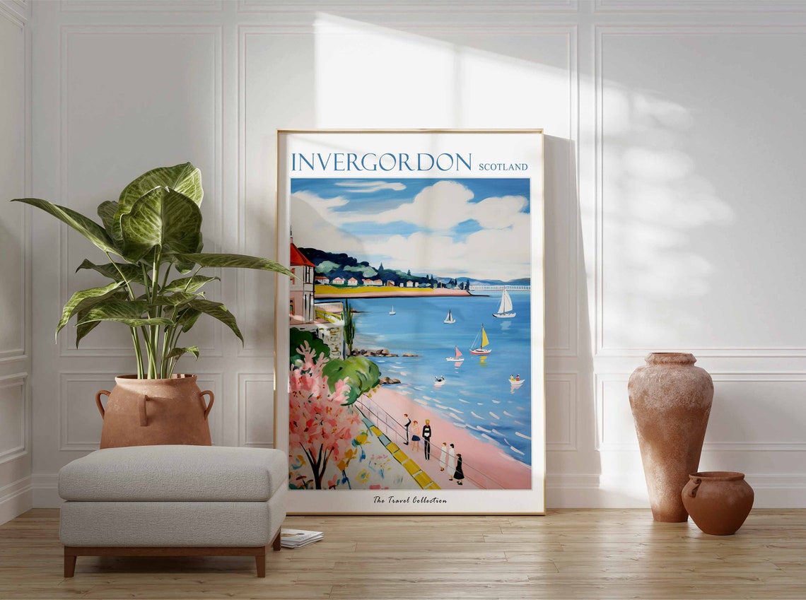 Invergordon Scotland Spring Blossom Promenade and Sailing Bay Poster - Image 3