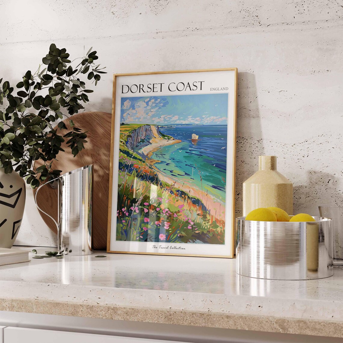 Dorset Coast Travel Poster, England Coastal Art - Image 3