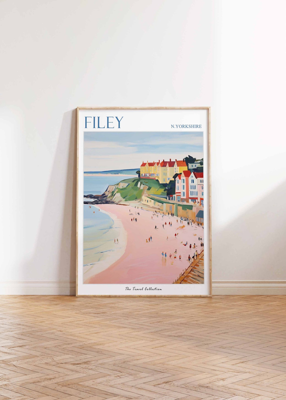 Filey North Yorkshire Seaside Beach Clifftop Town Art Travel Poster - Image 2