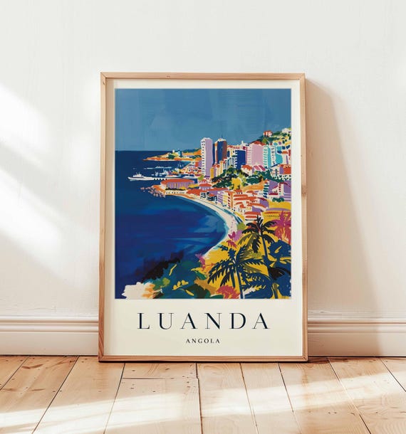 Luanda Angola Travel Poster West Africa Coastal City Art