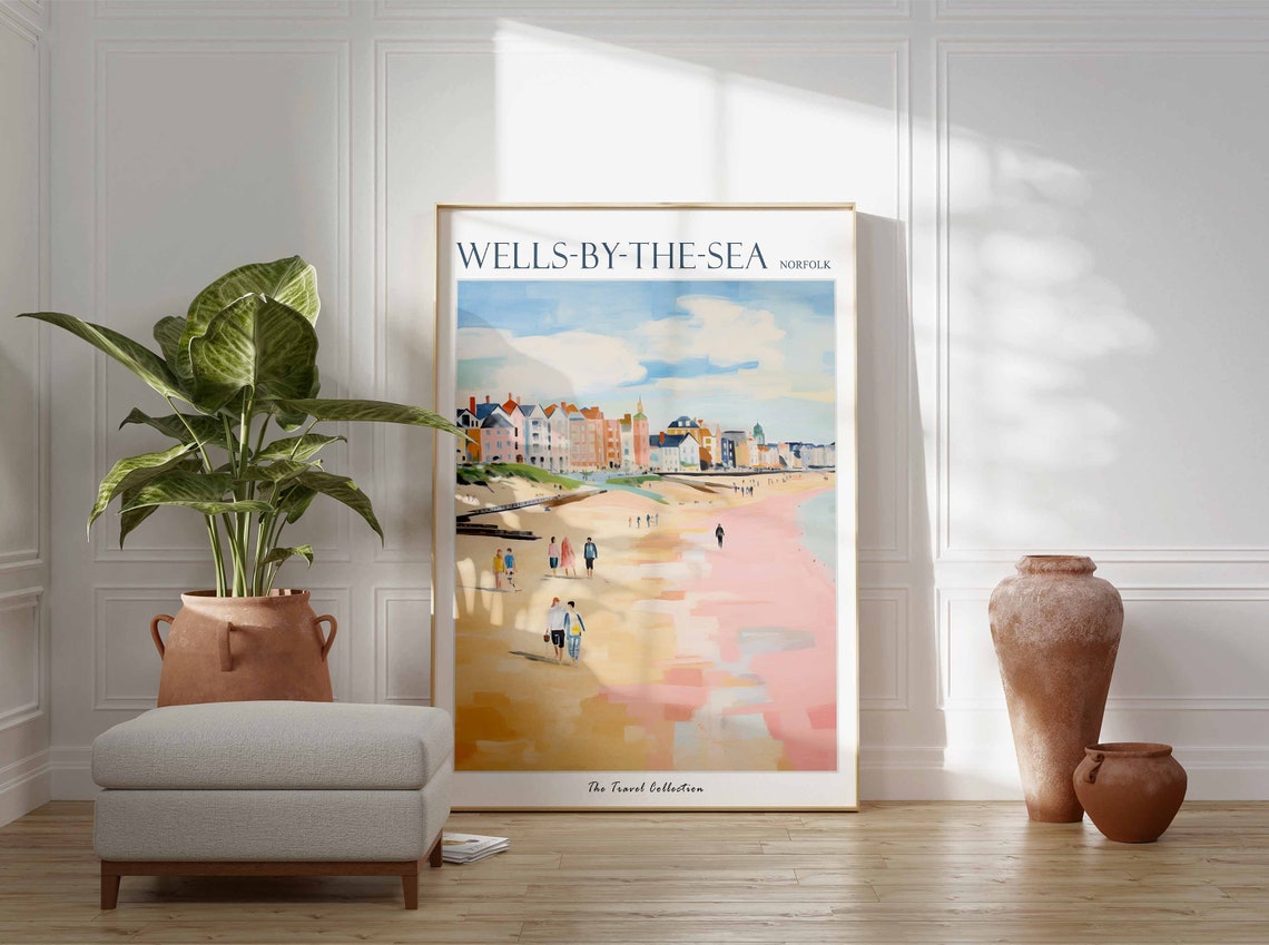 Wells Next The Sea Poster Wells Next The Sea Travel Print Norfolk Travel Poster British Decor Wells Next The Sea Travel Poster - Image 3