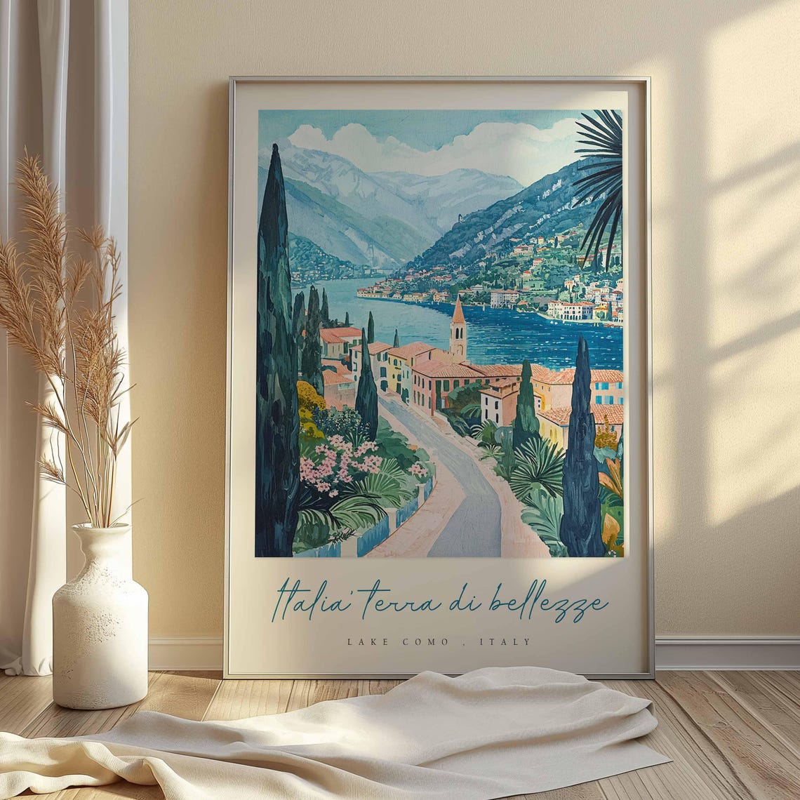 Lake Como Poster Italian Travel Print Lake Como Travel Art Lake Como Wall Art Italy Art Italy Travel Decor Italian Travel Gift - Image 2
